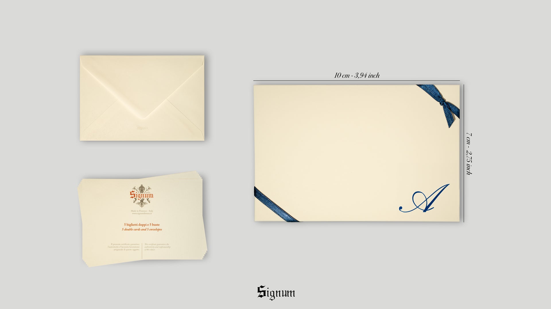 Small cards with initials