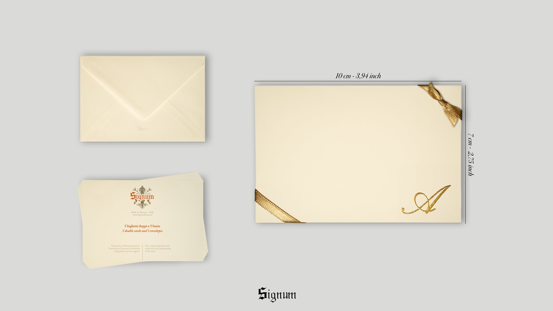 Small cards with initials