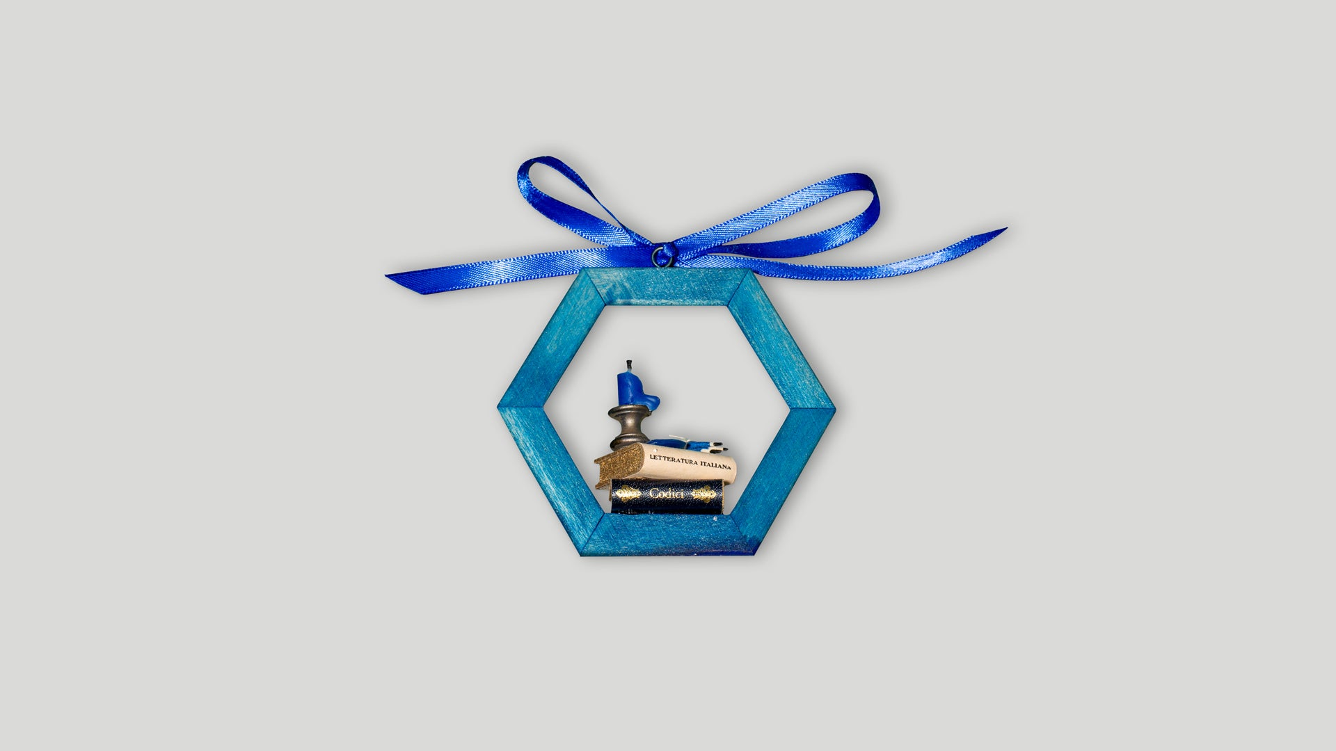 Hexagonal frame mini-bookcase