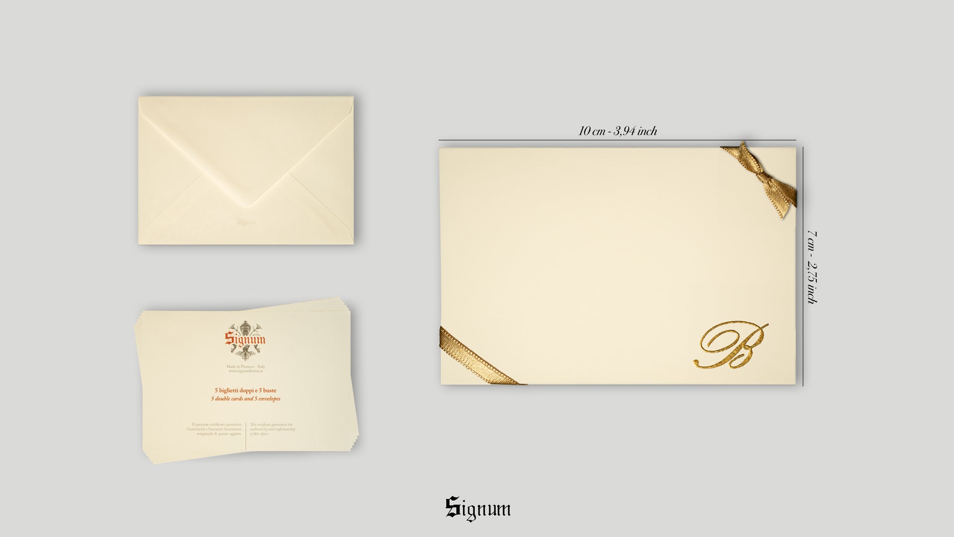 Small cards with initials