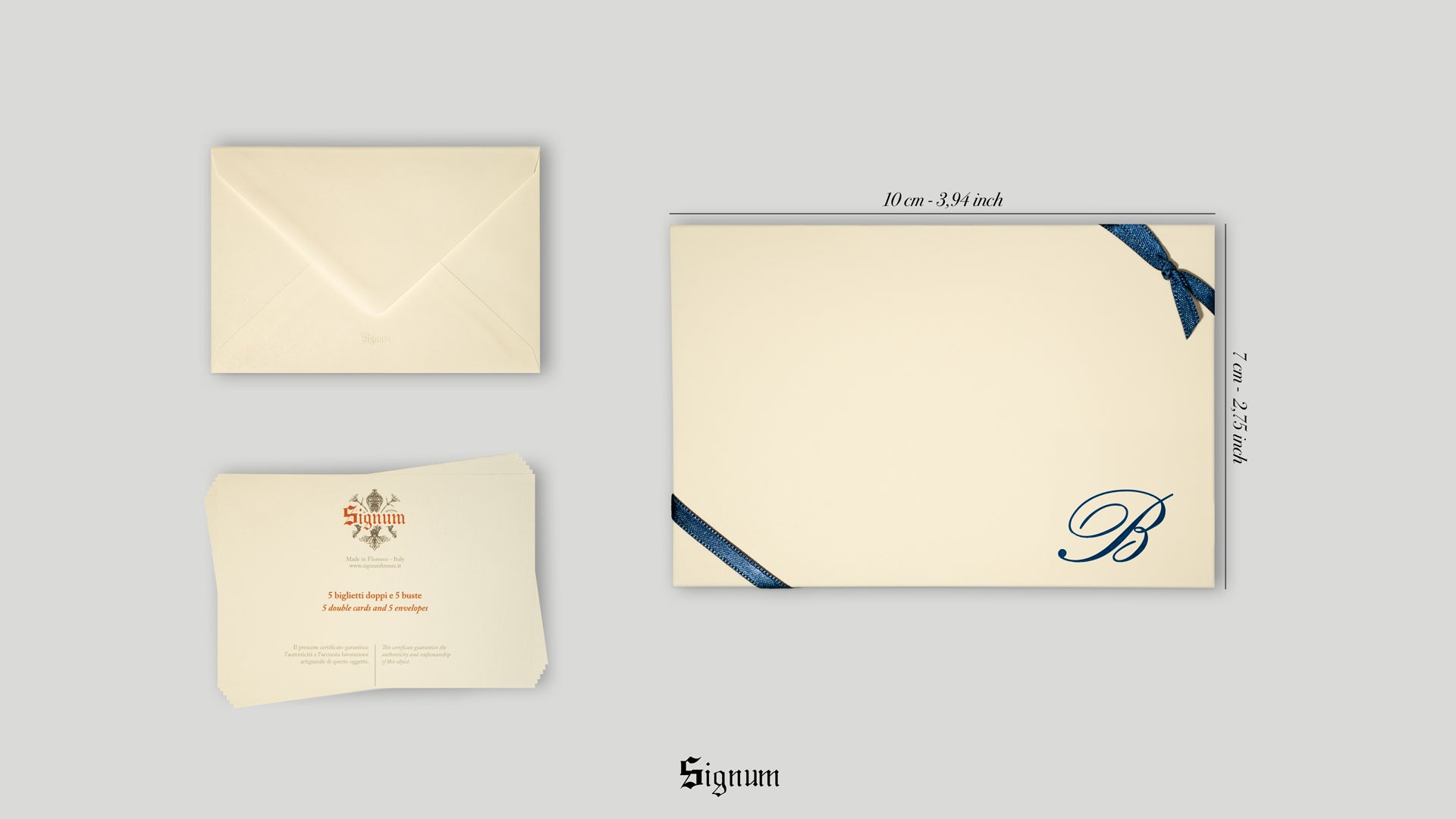 Small cards with initials