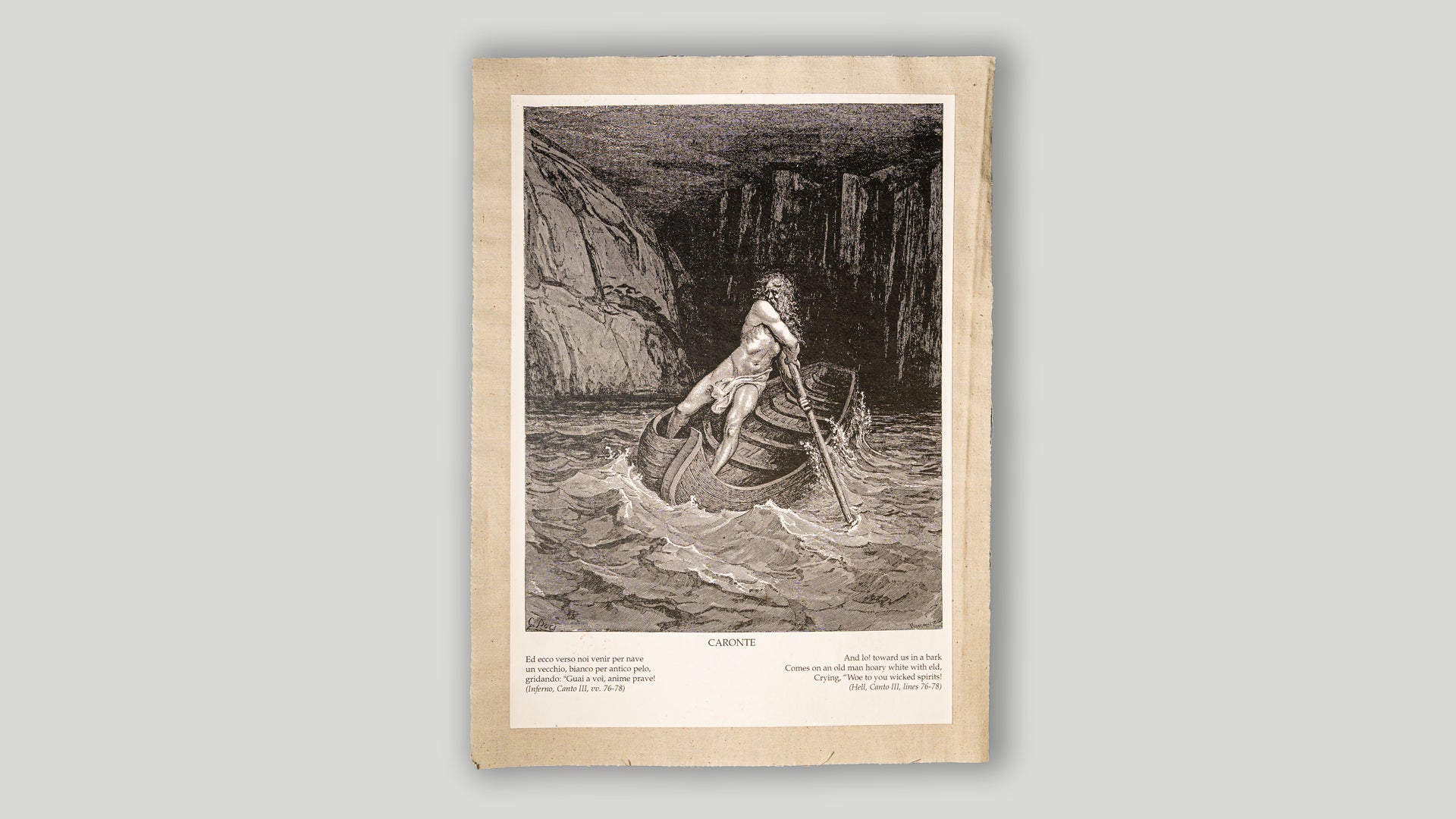 Caronte – Incisione di Gustave Doré (Inferno, Canto III, vv. 76-78)