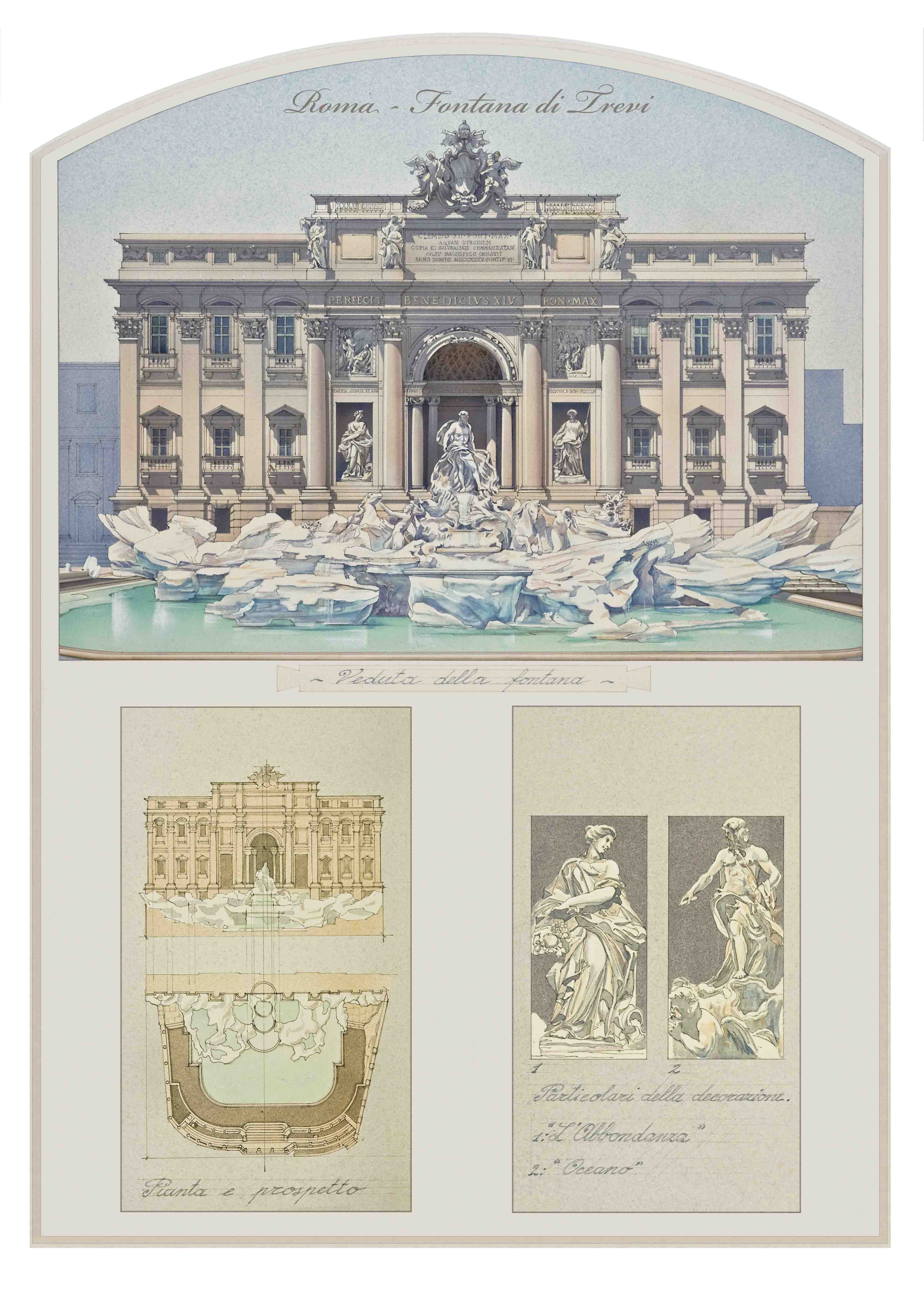 Architektur Rom Trevi-Brunnen