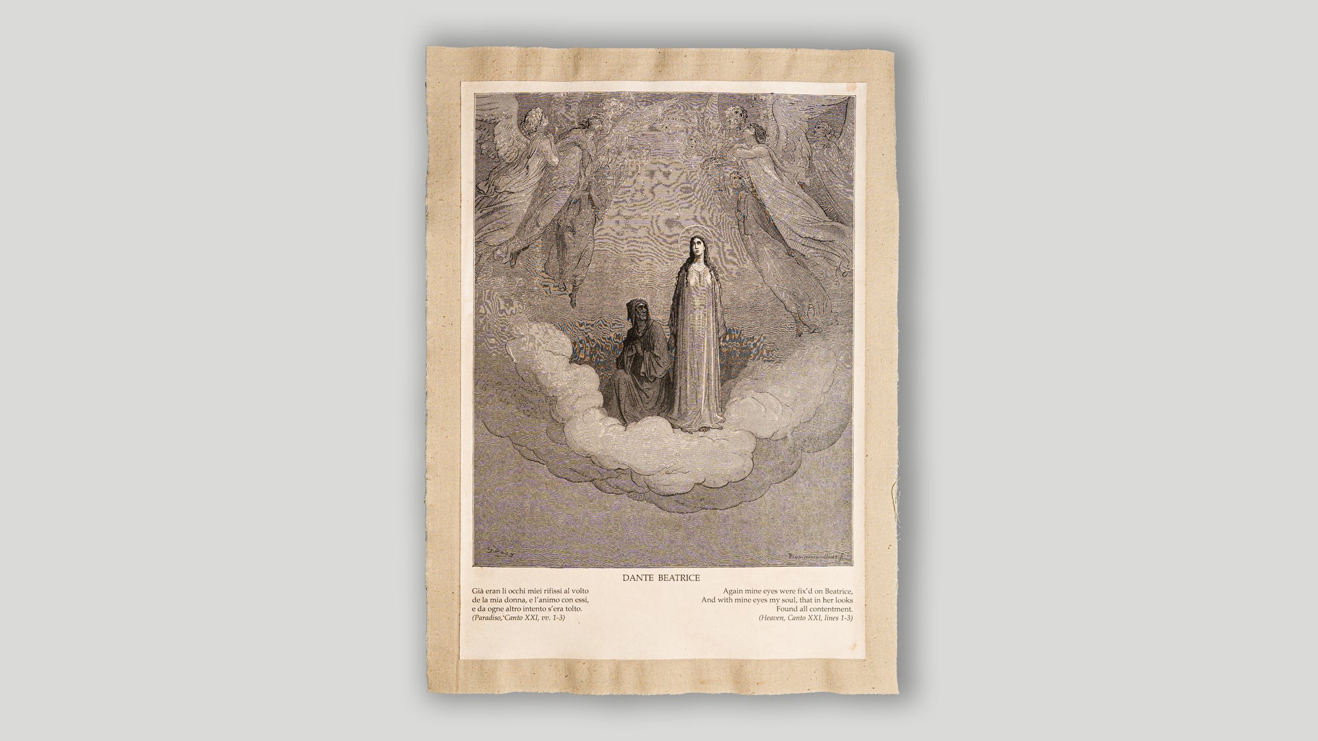 Dante e Beatrice – Incisione di Gustave Doré (Paradiso, Canto XXI, vv. 1-3)