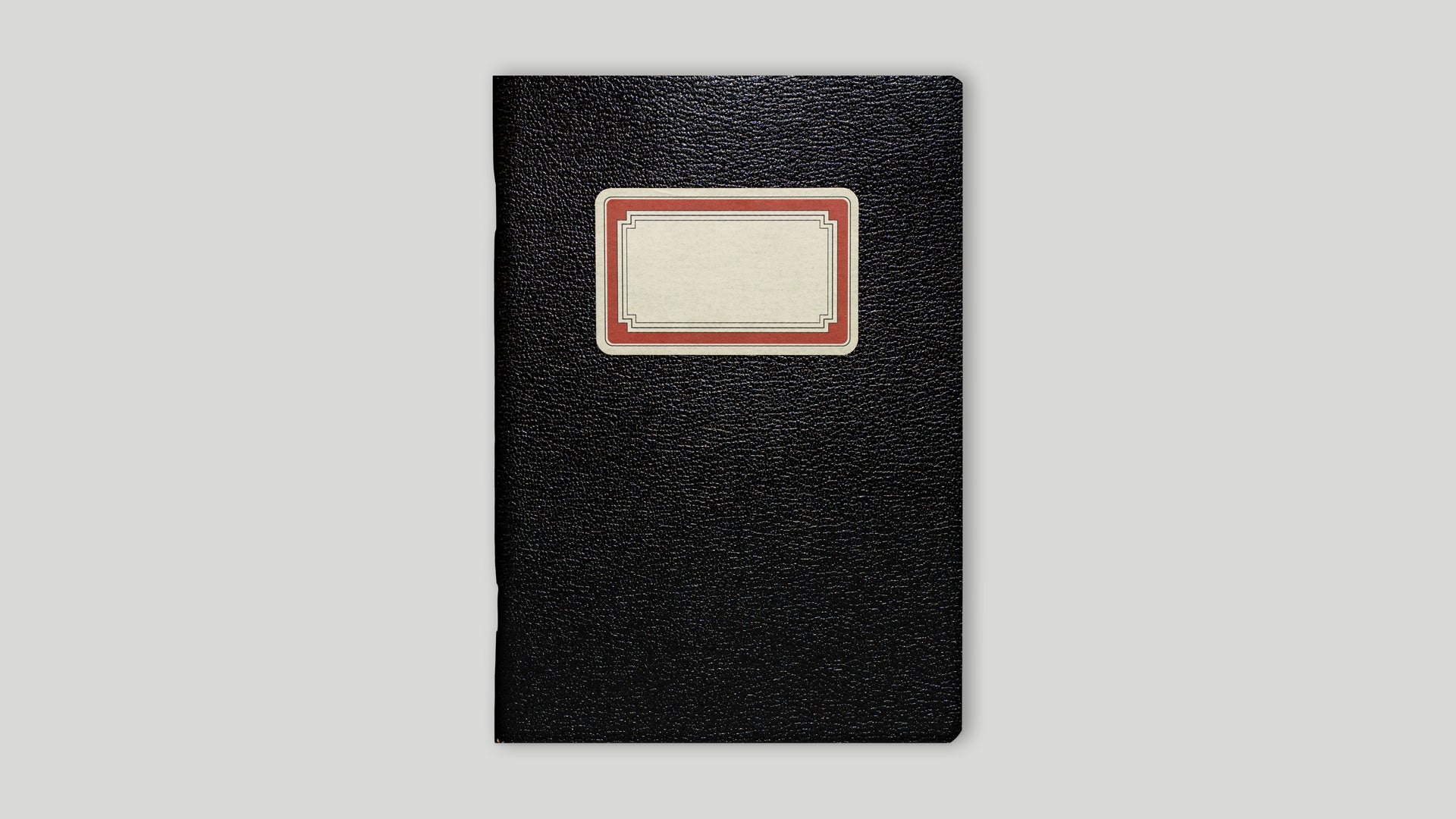 Classic Black Notebook with Label - Large Format