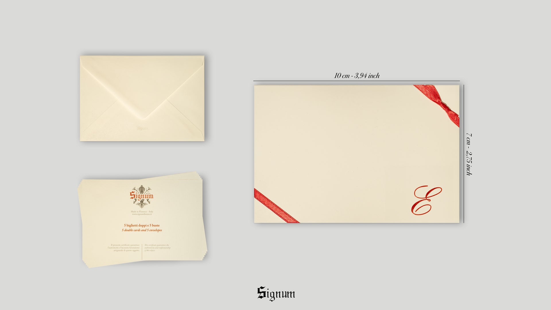 Small cards with initials