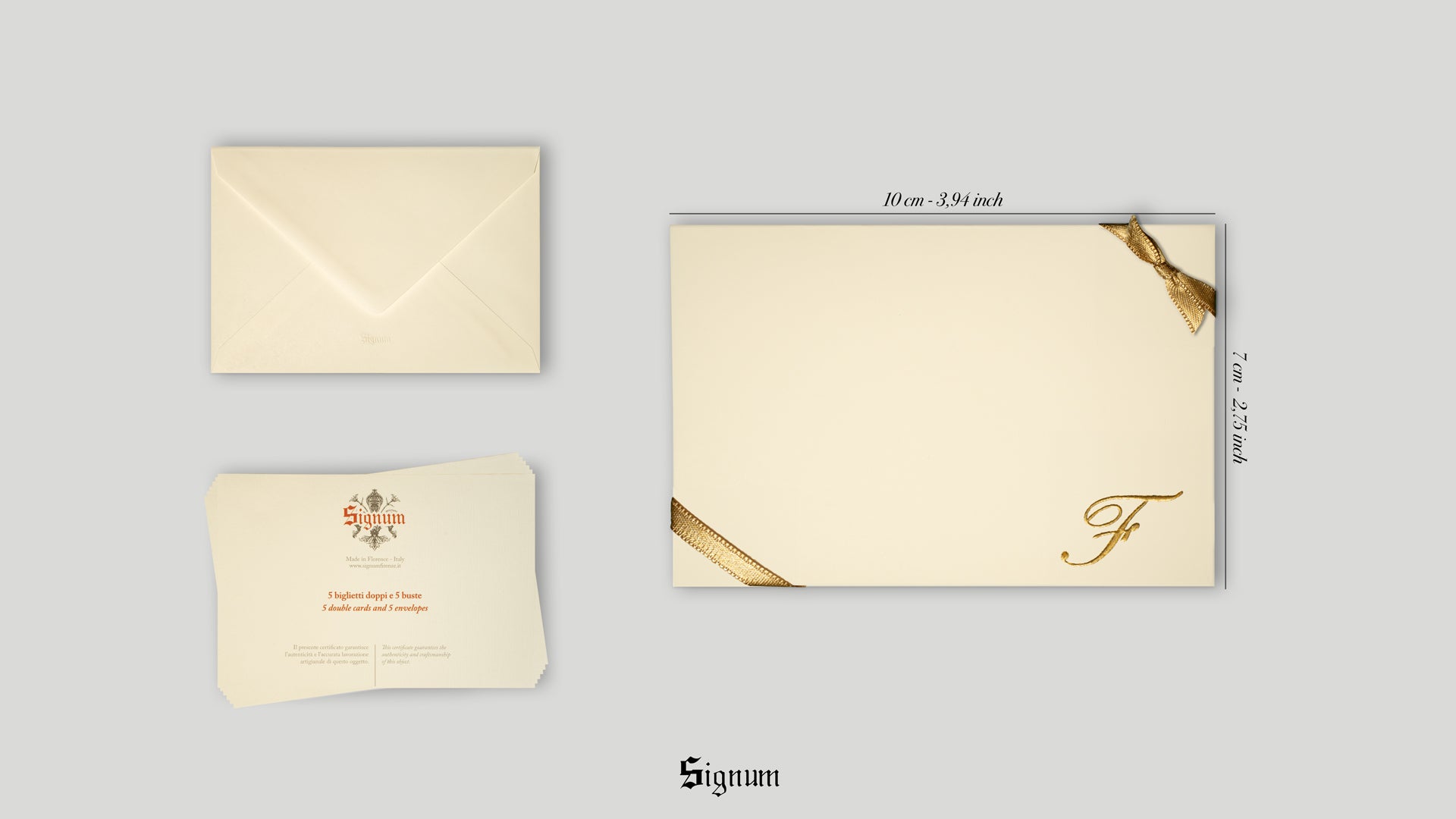 Small cards with initials