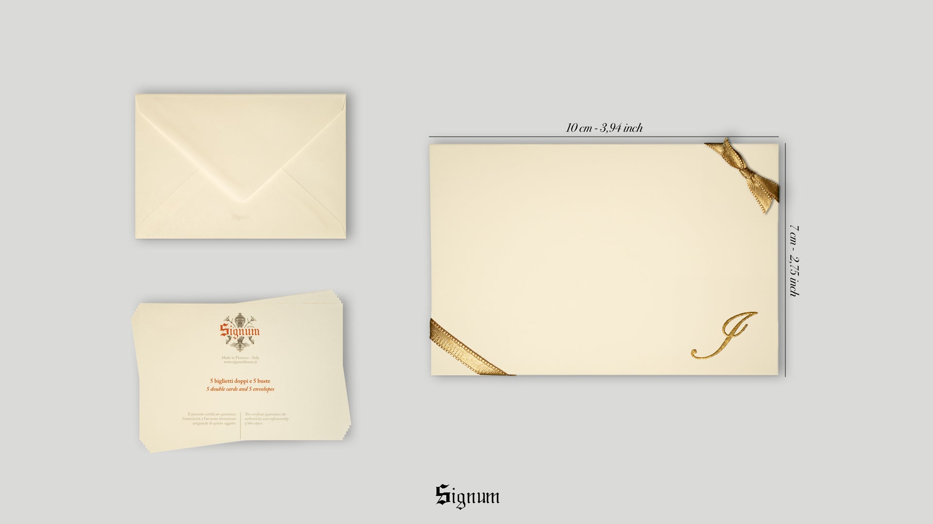 Small cards with initials