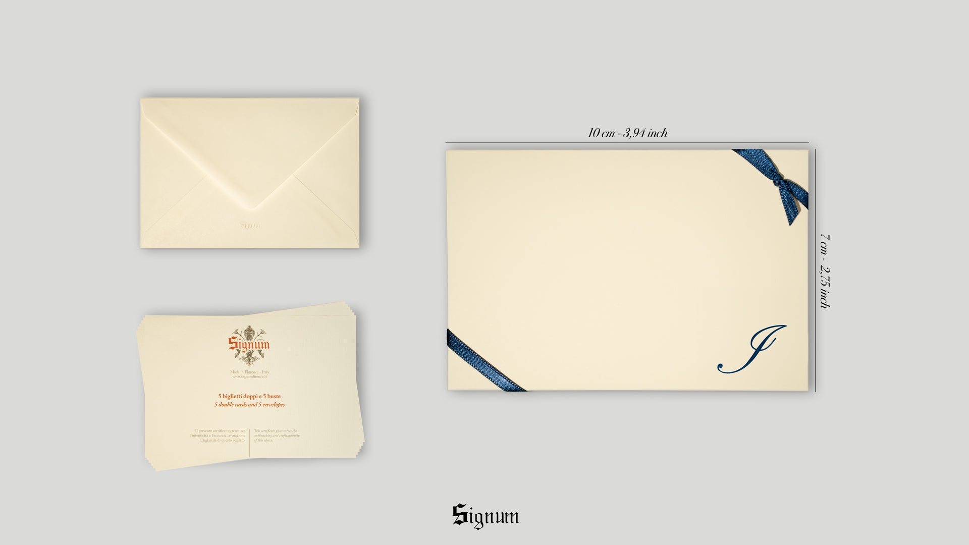 Small cards with initials