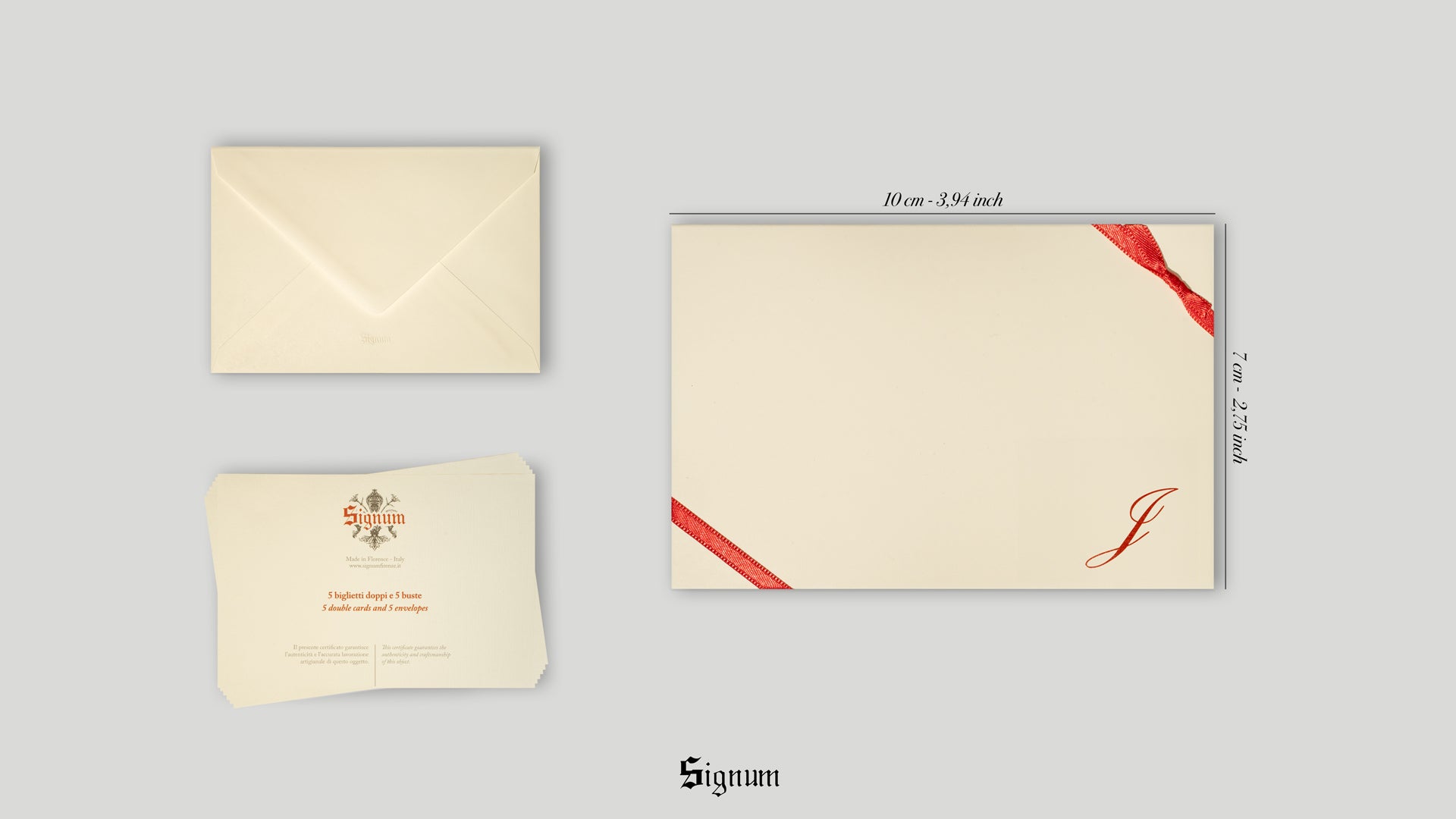 Small cards with initials