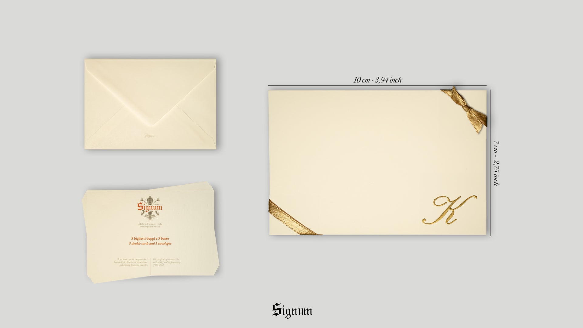 Small cards with initials