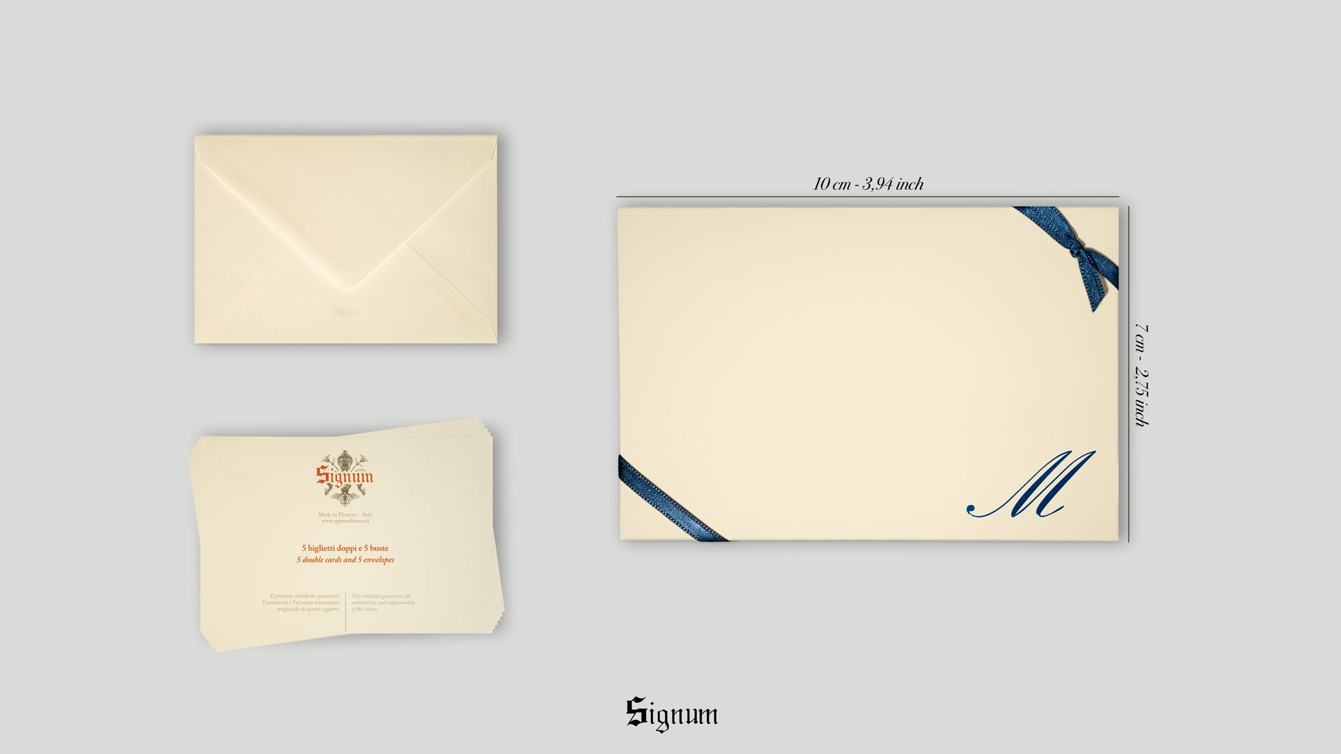 Small cards with initials