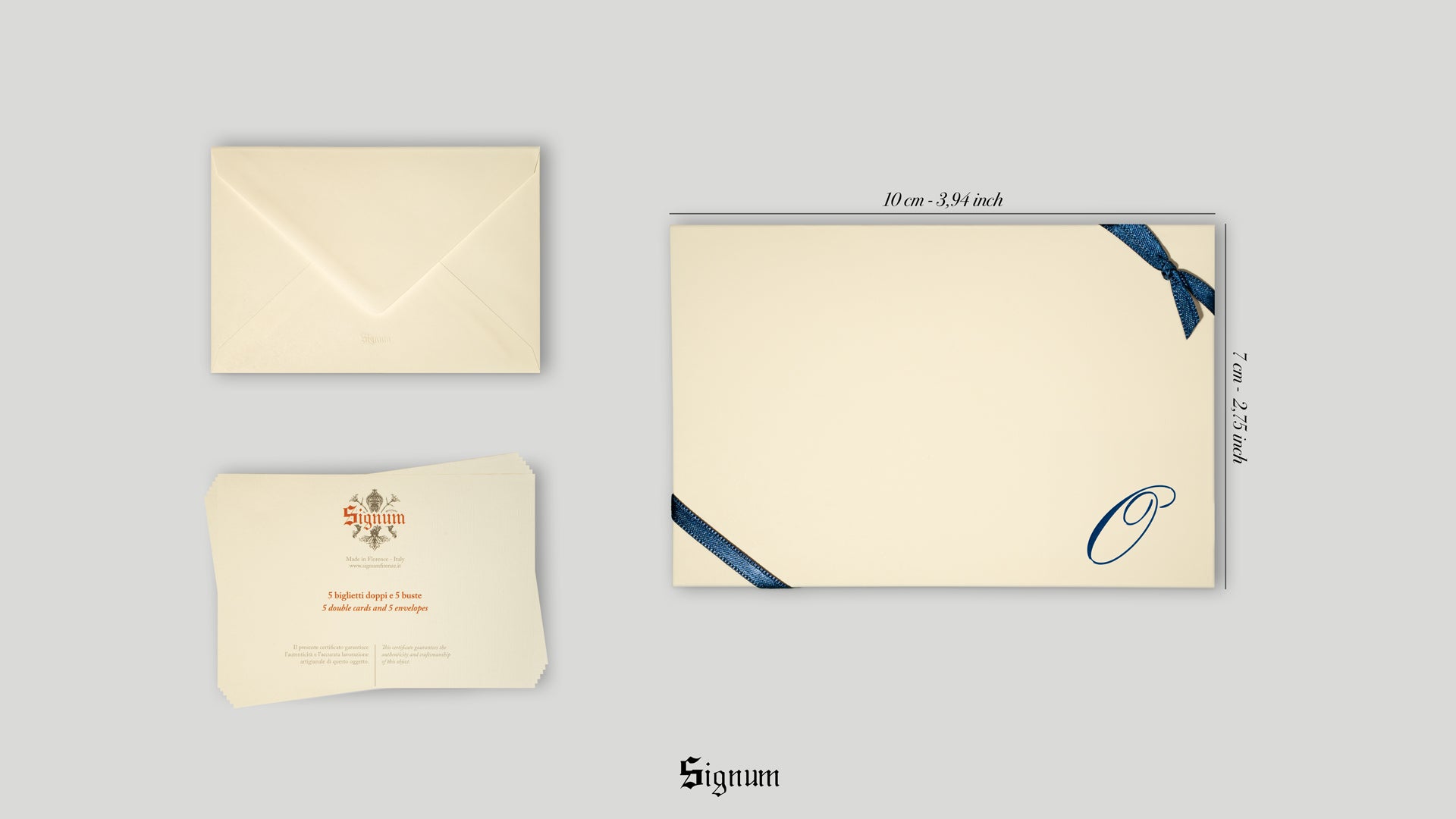 Small cards with initials