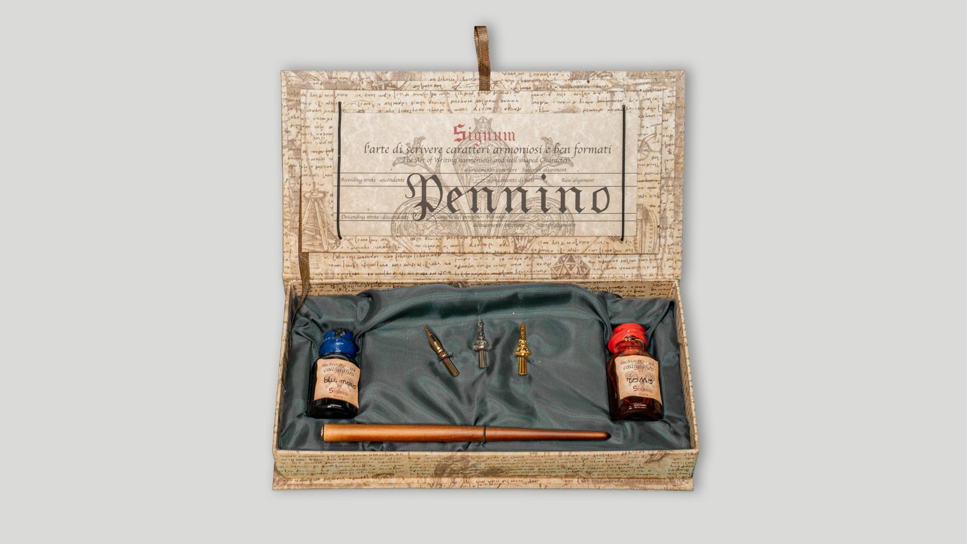Box with pen, two inks and three nibs