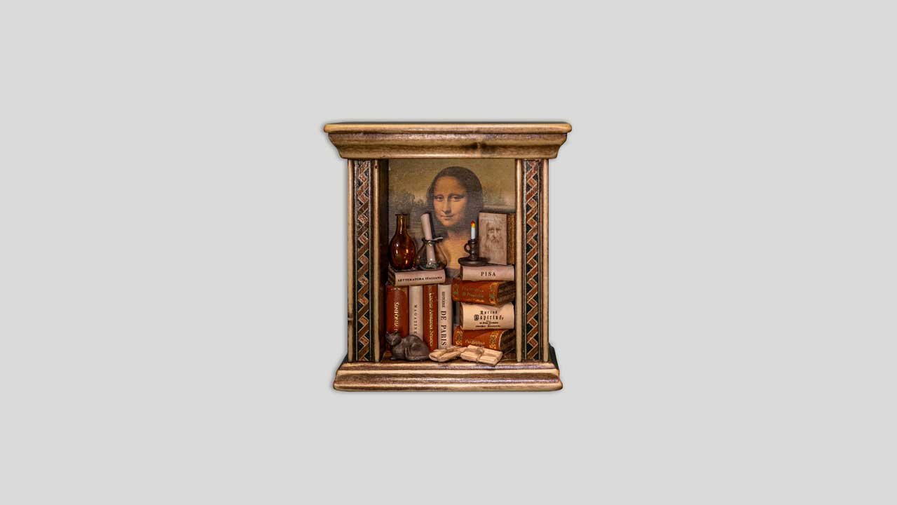 Mini library "Piccola verticale con intarsi"