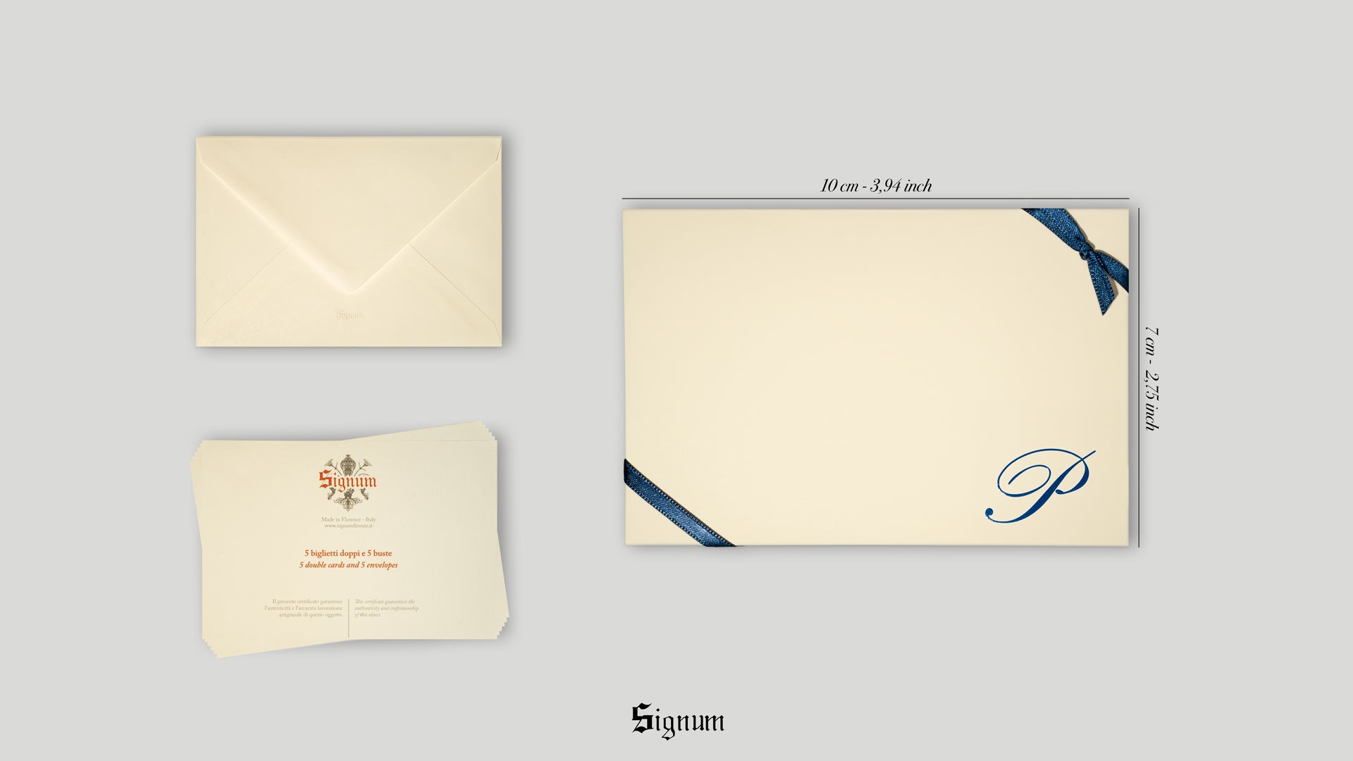 Small cards with initials