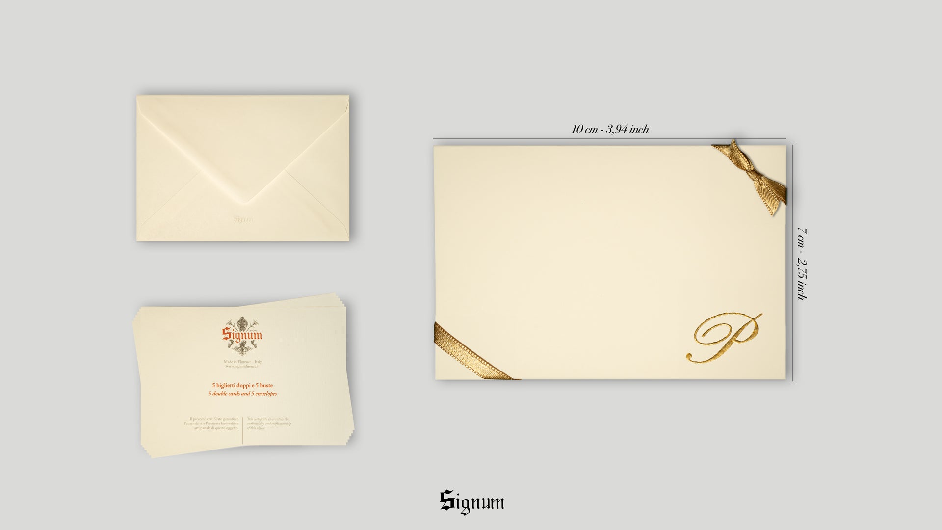 Small cards with initials