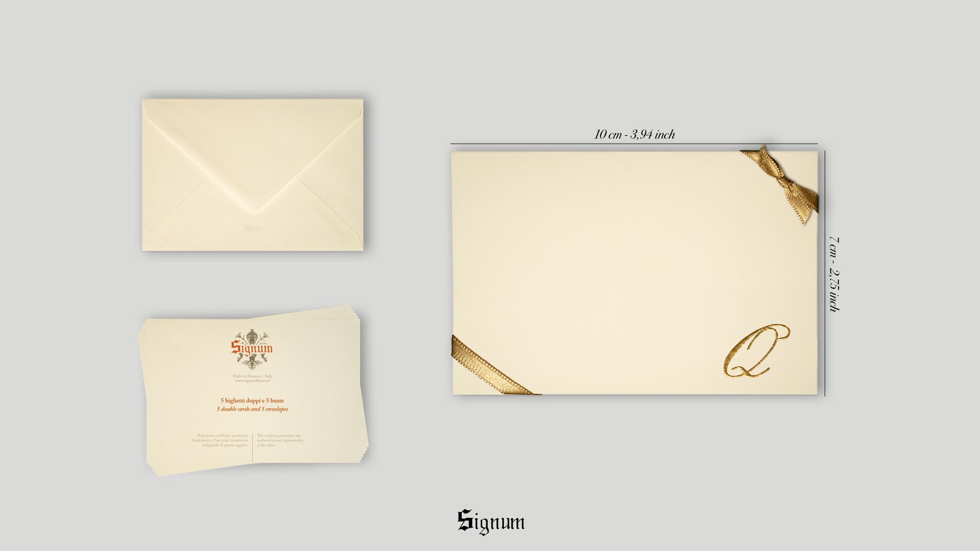 Small cards with initials