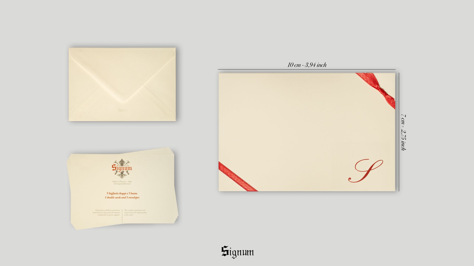 Small cards with initials