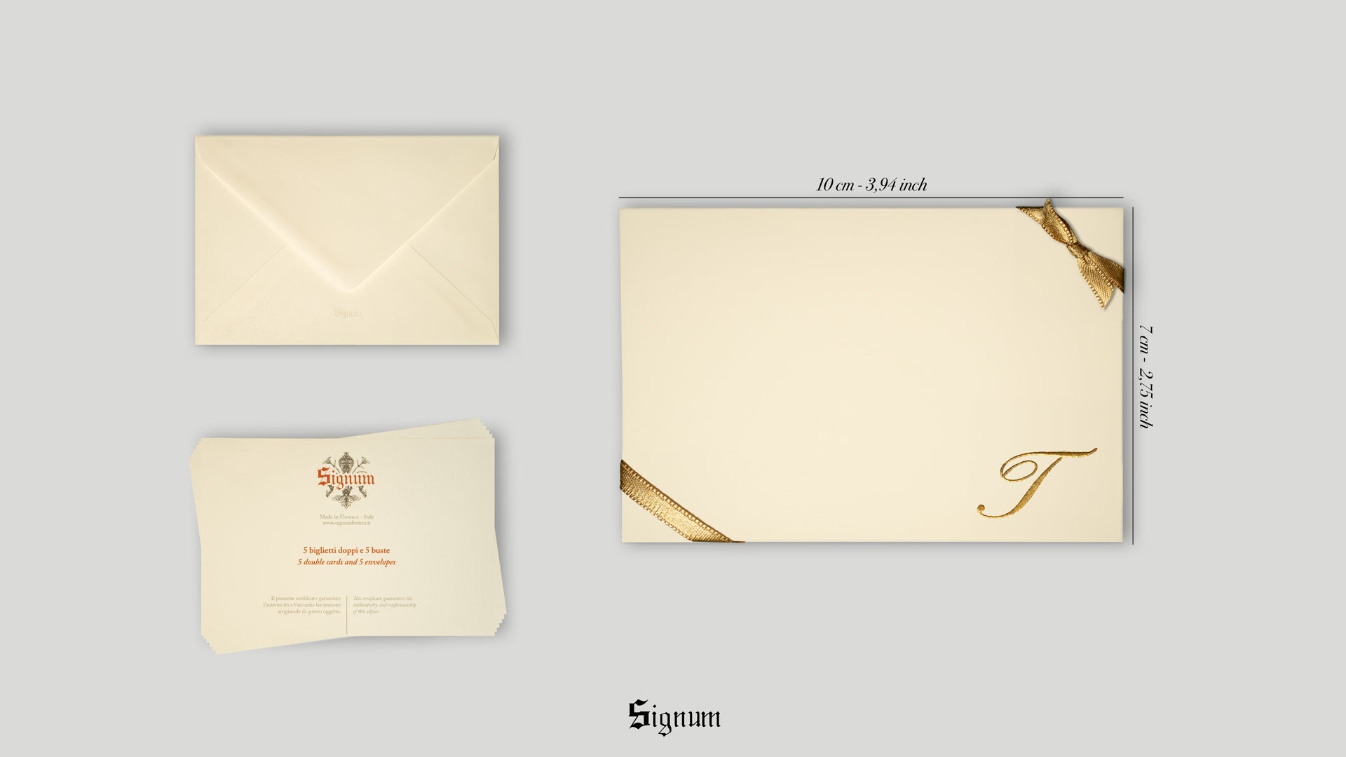 Small cards with initials