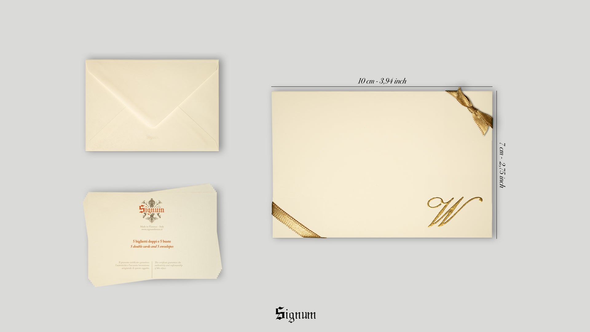 Small cards with initials