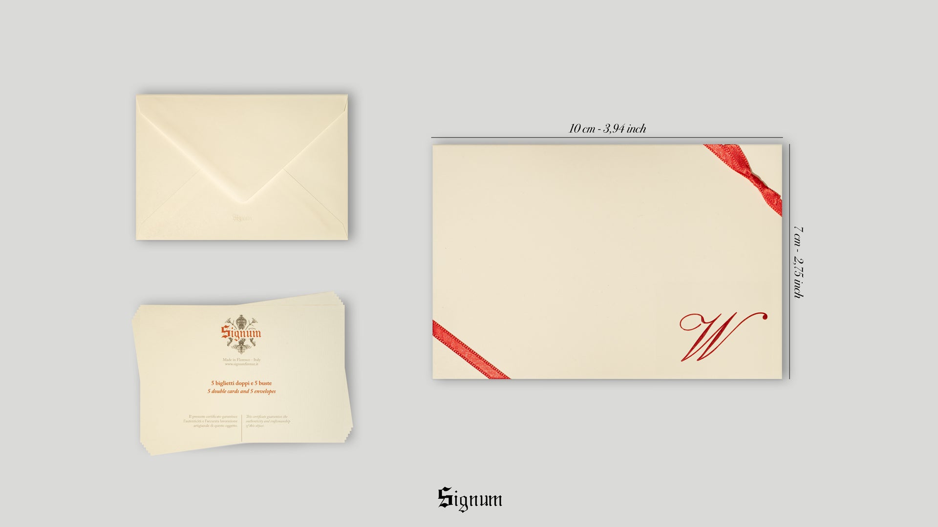 Small cards with initials