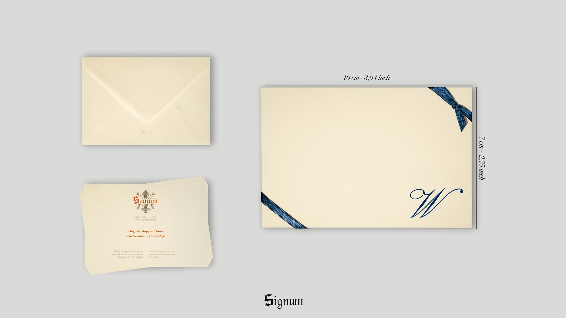 Small cards with initials