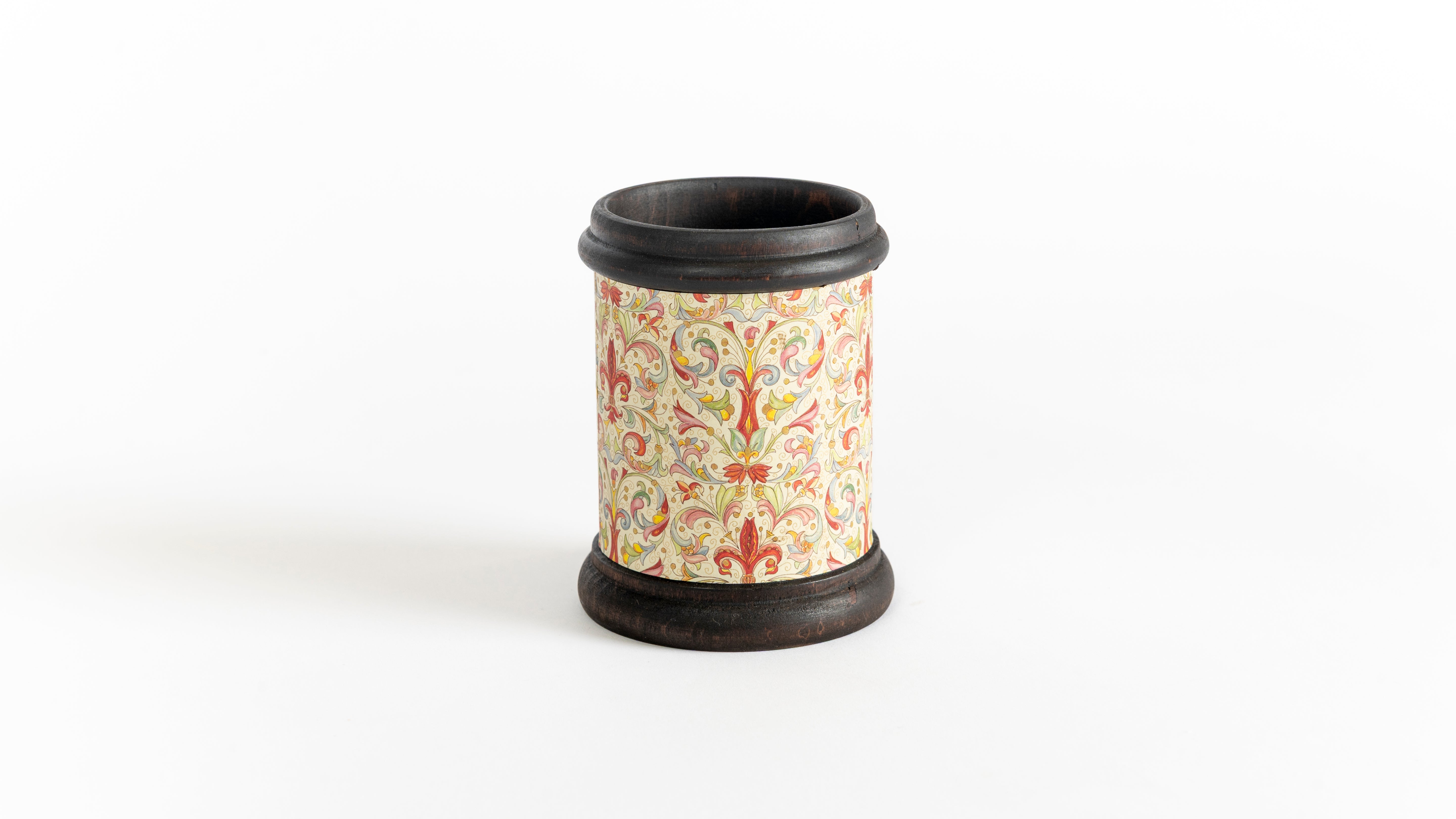Wooden and paper pen holder