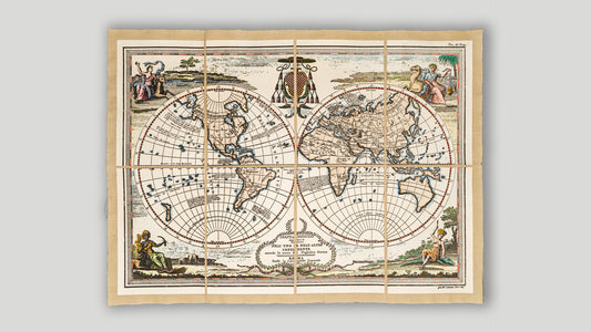 Mappamondo antico diviso nell'uno e nell'altro continente di Cassini - 1800